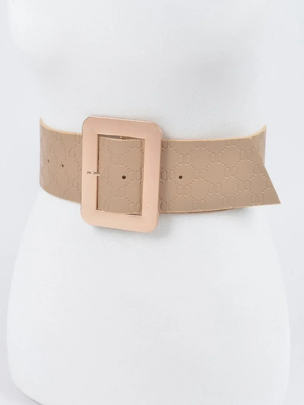 Big Metal Buckle Embossed Plus Size Belt